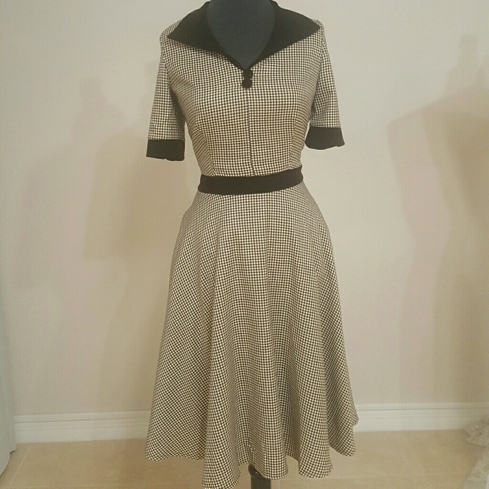 Retro/Swing/pin up Dress Hounds tooth